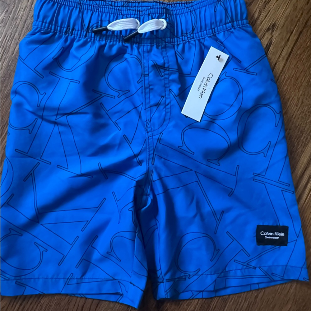 Calvin Klein Vibrant Blue Logo Swim Shorts